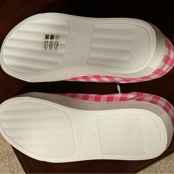 J. Crew Factory Pink Gingham Plaid Sneakers 7 NWT - Picture 5 of 6